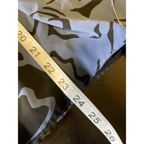 Vintage 90s Mark Stuart Blue Black High Neck Long Sleeve Blouse - Picture 14 of 14